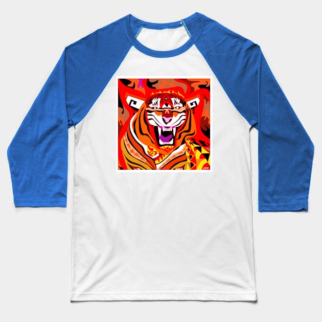 lunar new year, the bengal tiger animal in china festival ecopop Baseball T-Shirt by jorge_lebeau